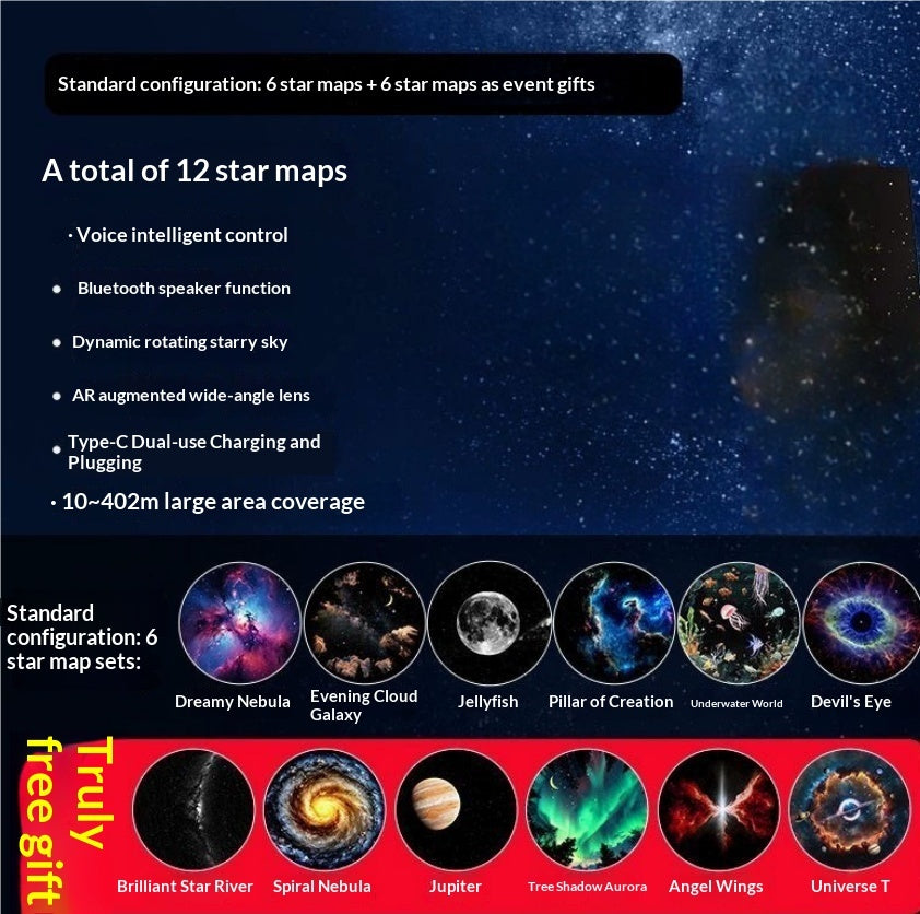 Starry Sky Projection Night Light