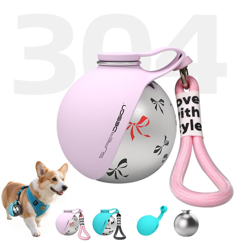 2-in-1 stainless steel dog travel water bottle